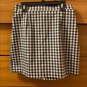 Black and white gingham mini skirt